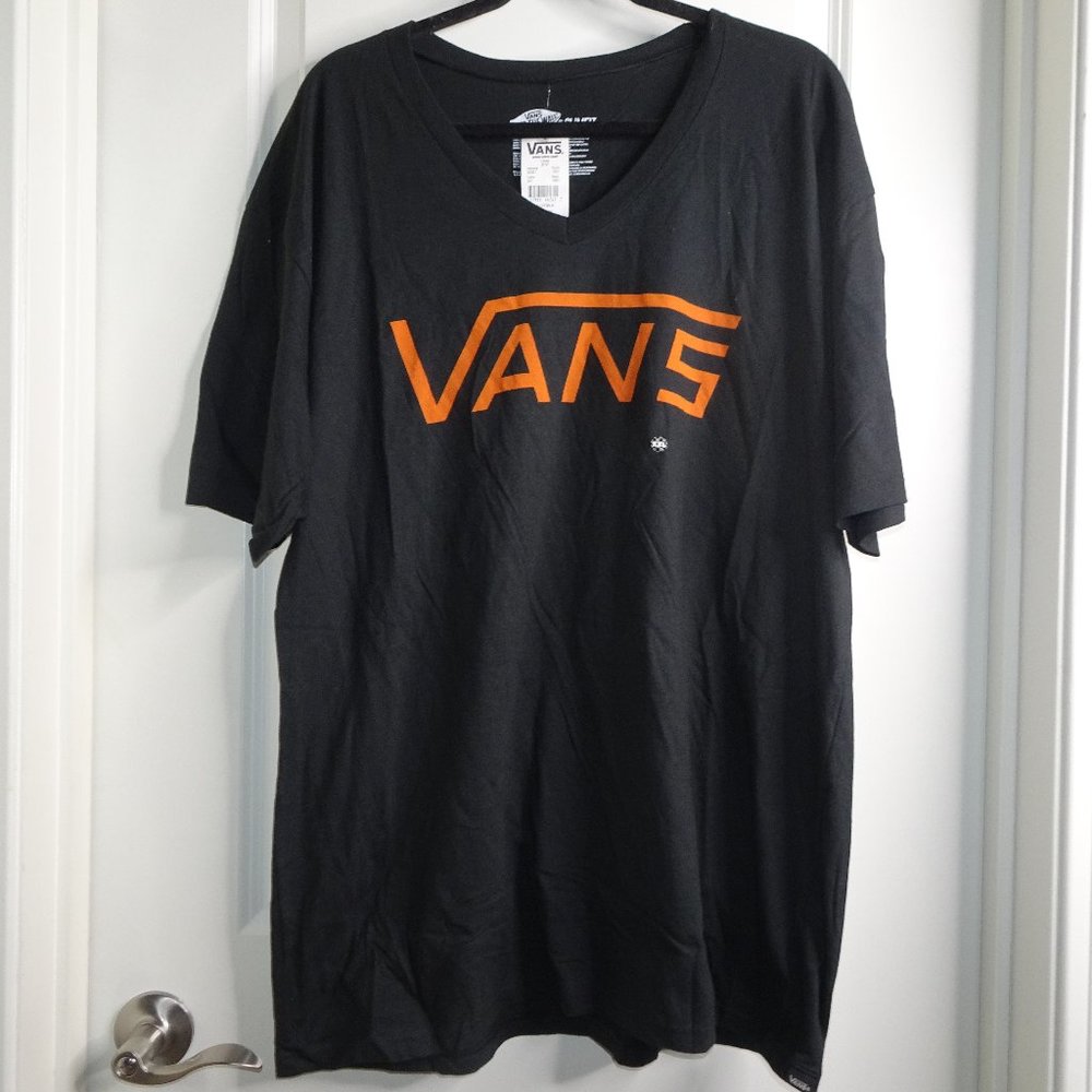 Vans Black and Orange Men's T-Shirt